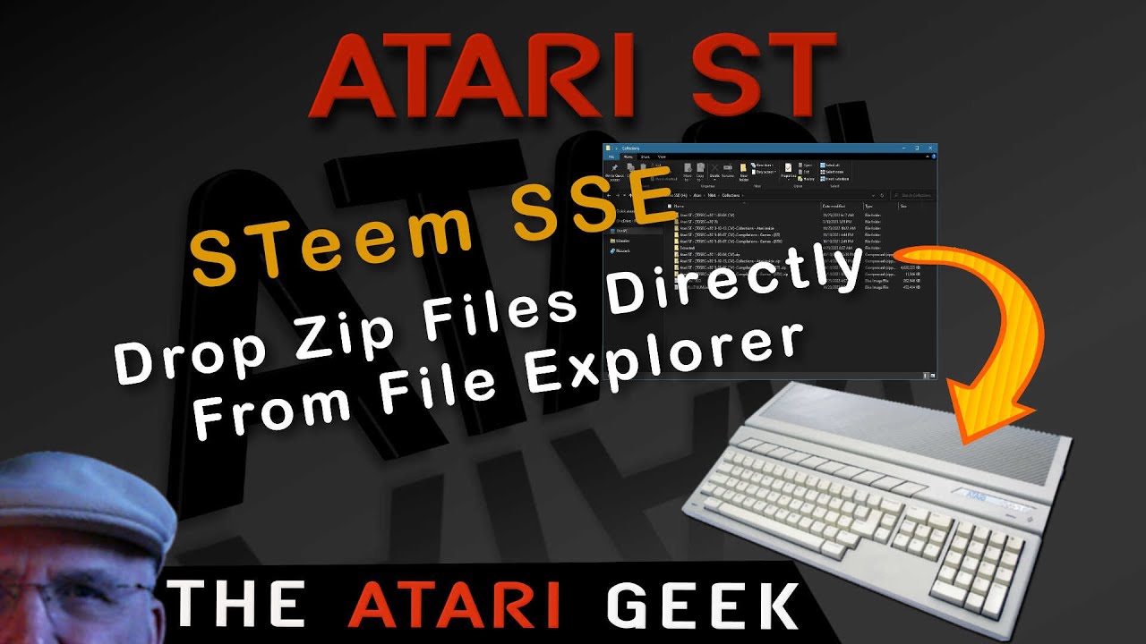 Atari ST STeem Emulator Drop Files Directly From File Explorer